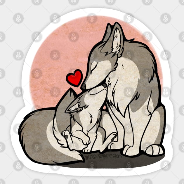 Parental Love - Wolf Sticker by Temrin